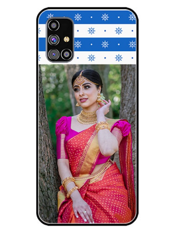 Custom Galaxy M31S Photo Printing on Glass Case  - Snow Pattern Design