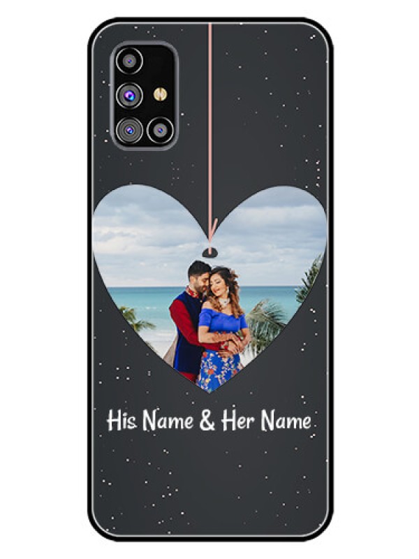 Custom Galaxy M31S Custom Glass Phone Case  - Hanging Heart Design