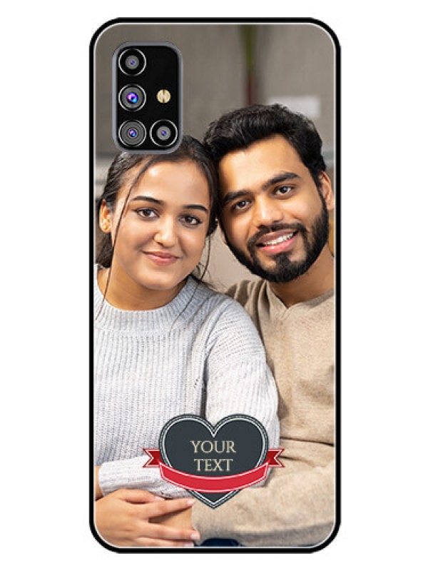 Custom Galaxy M31S Custom Glass Phone Case  - Just Married Couple Design