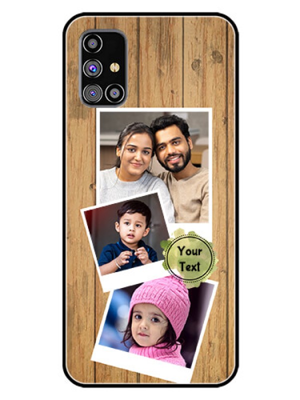 Custom Galaxy M31S Custom Glass Phone Case  - Wooden Texture Design
