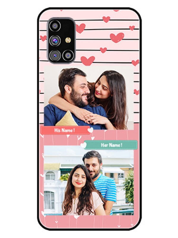 Custom Galaxy M31S Custom Glass Mobile Case  - Photo with Heart Design
