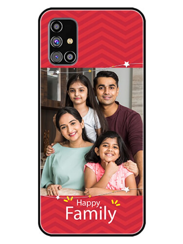 Custom Galaxy M31S Personalized Glass Phone Case  - Happy Family Design