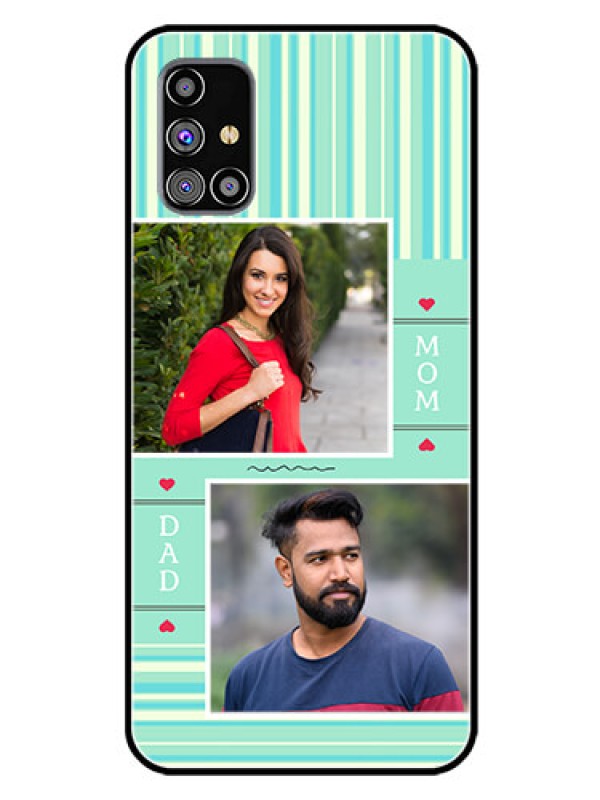 Custom Galaxy M31S Custom Glass Phone Case  - Mom & Dad Pic Design
