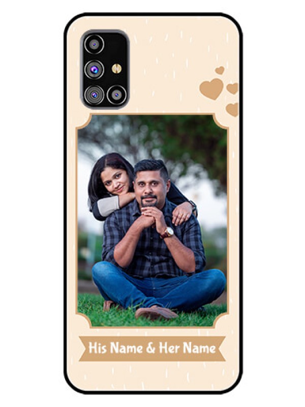 Custom Galaxy M31S Custom Glass Phone Case  - with confetti love design 