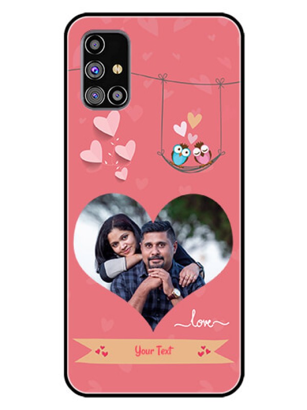 Custom Galaxy M31S Personalized Glass Phone Case  - Peach Color Love Design 