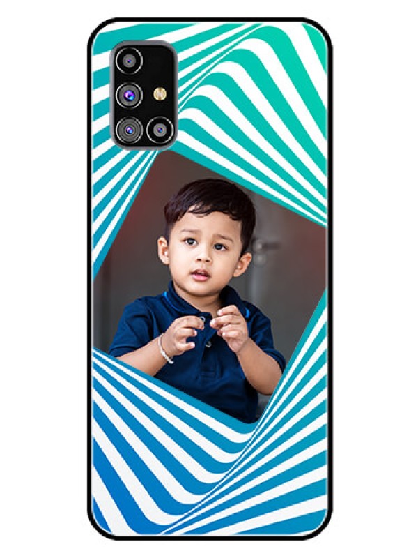 Custom Galaxy M31S Personalized Glass Phone Case  - Abstract Spiral Design