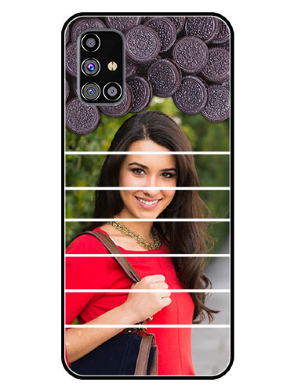 Custom Galaxy M31S Custom Glass Phone Case  - with Oreo Biscuit Design