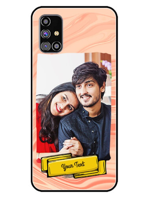 Custom Galaxy M31S Personalized Glass Phone Case  - Marble Texture Design