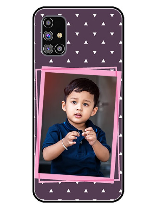 Custom Galaxy M31S Custom Glass Mobile Case  - Triangle Pattern Dotted Design