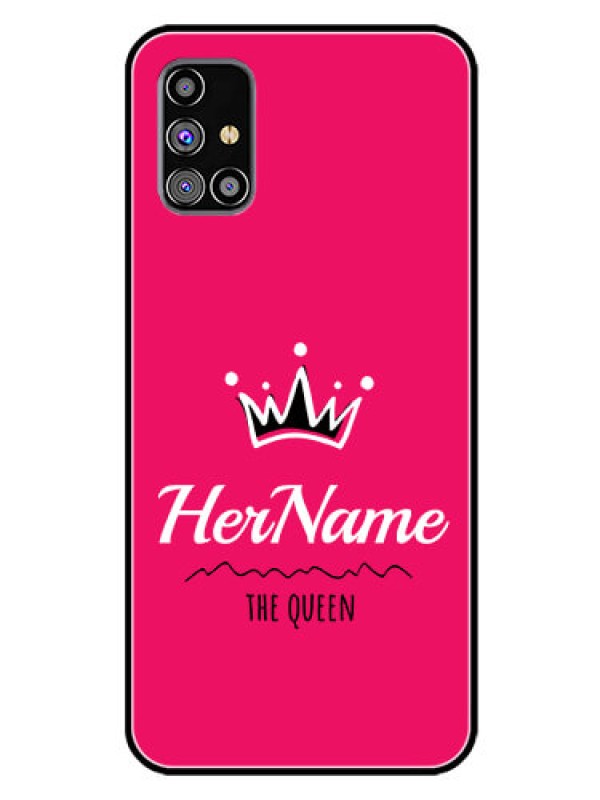 Custom Galaxy M31S Glass Phone Case Queen with Name
