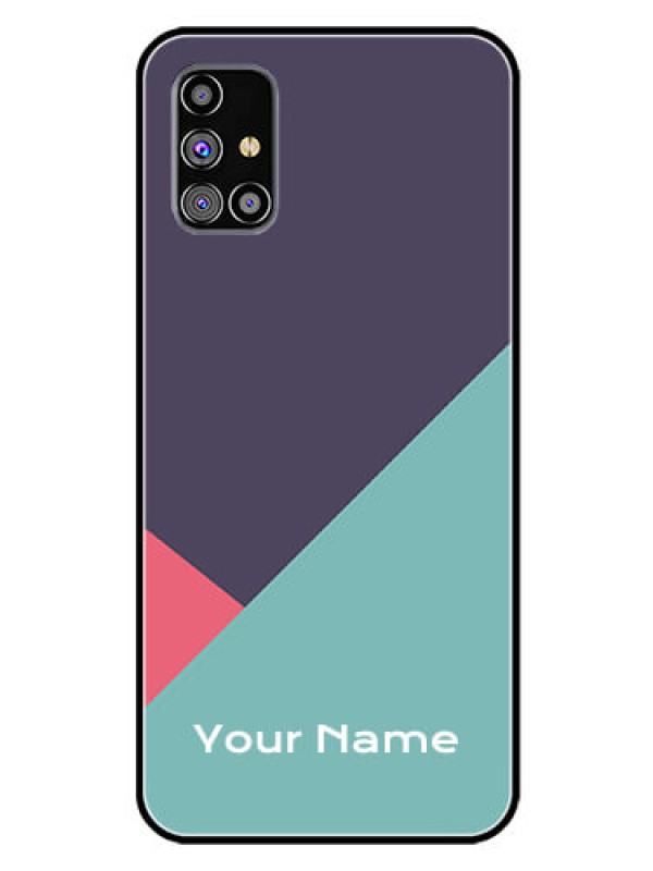 Custom Galaxy M31S Custom Glass Mobile Case - Tri Color abstract Design