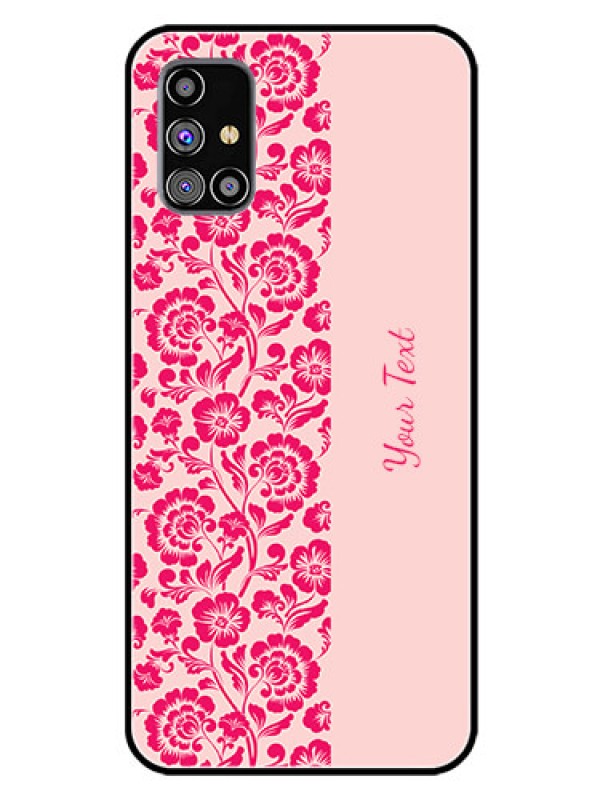 Custom Galaxy M31S Custom Glass Phone Case - Attractive Floral Pattern Design