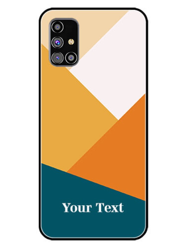 Custom Galaxy M31S Personalized Glass Phone Case - Stacked Multi-colour Design