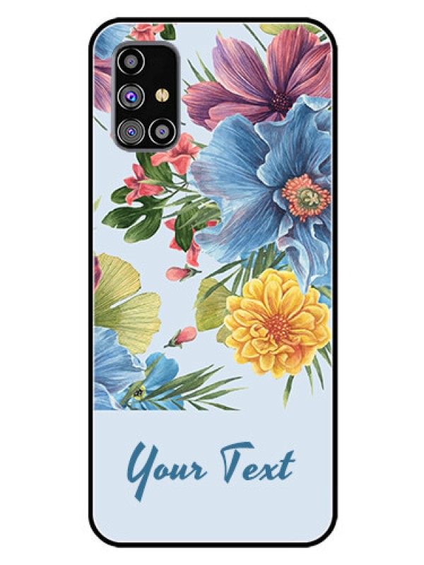 Custom Galaxy M31S Custom Glass Mobile Case - Stunning Watercolored Flowers Painting Design