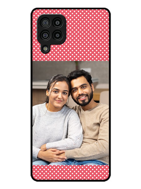 Custom Galaxy M32 4G Prime Edition Custom Glass Phone Case - White Dotted Design