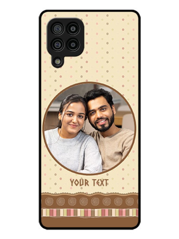 Custom Galaxy M32 4G Prime Edition Custom Glass Mobile Case - Brown Dotted Mobile Case Design