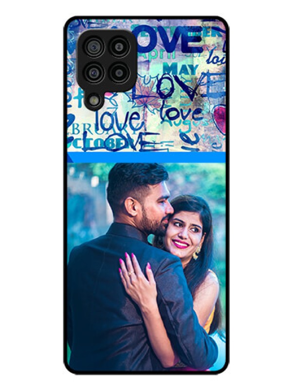 Custom Galaxy M32 4G Prime Edition Custom Glass Mobile Case - Colorful Love Design