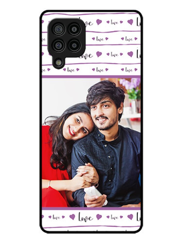 Custom Galaxy M32 4G Prime Edition Custom Glass Mobile Case - Couples Heart Design