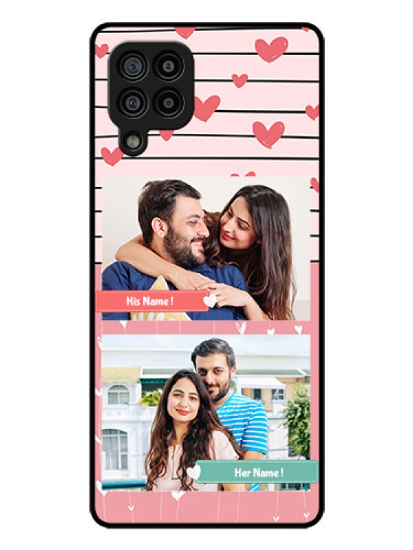 Custom Galaxy M32 4G Prime Edition Custom Glass Mobile Case - Photo with Heart Design