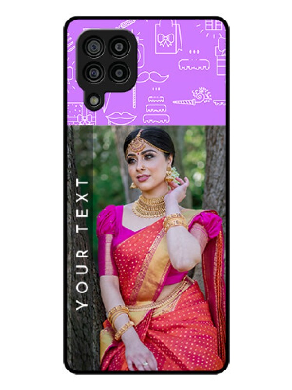 Custom Galaxy M32 4G Prime Edition Custom Glass Mobile Case - Birthday Icons Design