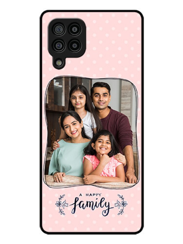 Custom Galaxy M32 4G Prime Edition Custom Glass Phone Case - Family with Dots Design