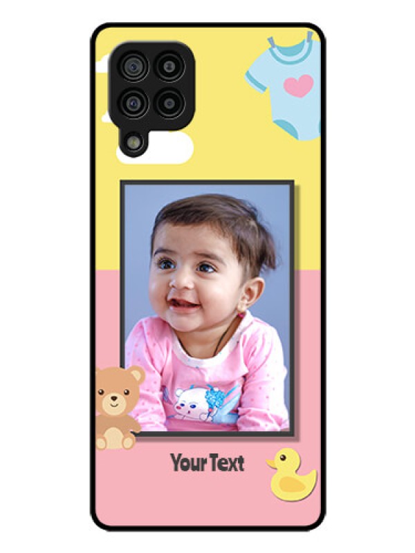 Custom Galaxy M32 4G Prime Edition Photo Printing on Glass Case - Kids 2 Color Design