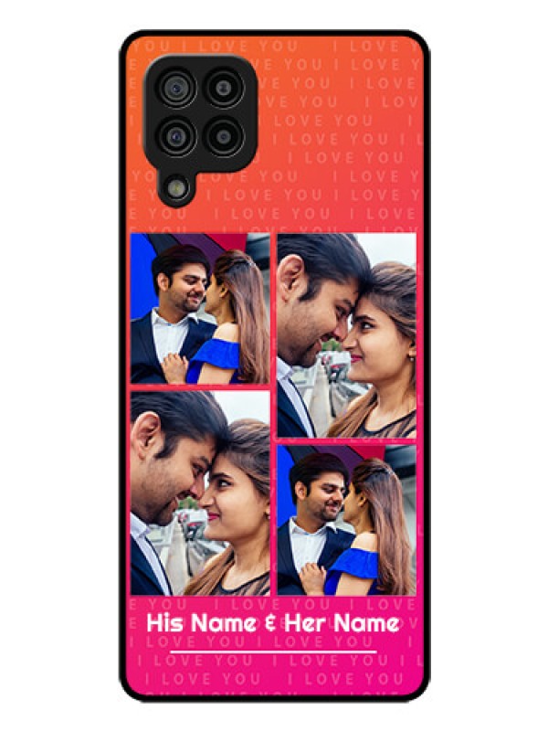 Custom Galaxy M32 4G Prime Edition Custom Glass Phone Case - I Love You Pink Design