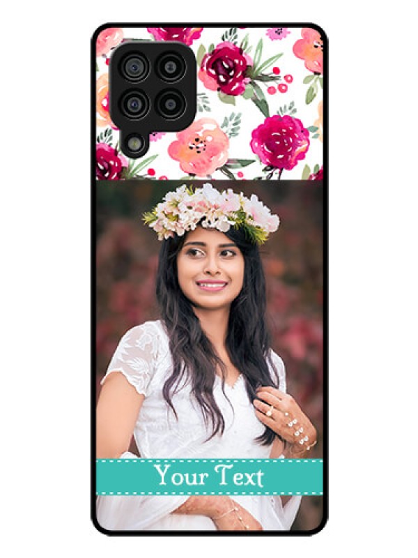 Custom Galaxy M32 4G Prime Edition Custom Glass Phone Case - Watercolor Floral Design