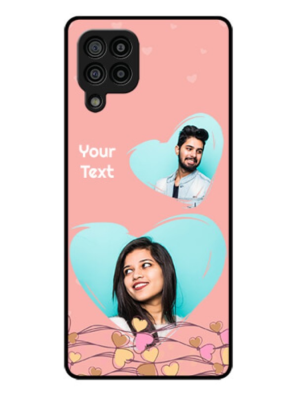 Custom Galaxy M32 4G Prime Edition Custom Glass Mobile Case - Love Doodle Design