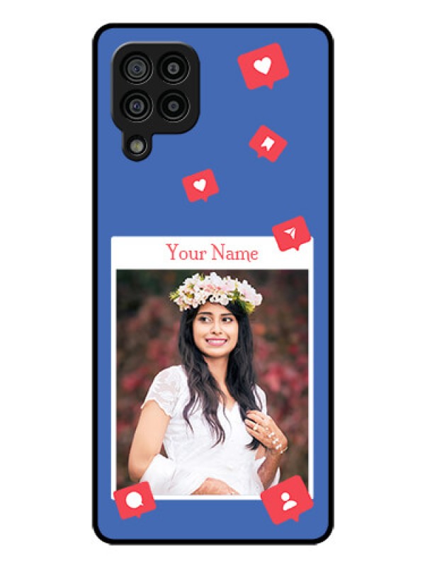 Custom Galaxy M32 4G Prime Edition Custom Glass Phone Case - Like Share And Comment Design