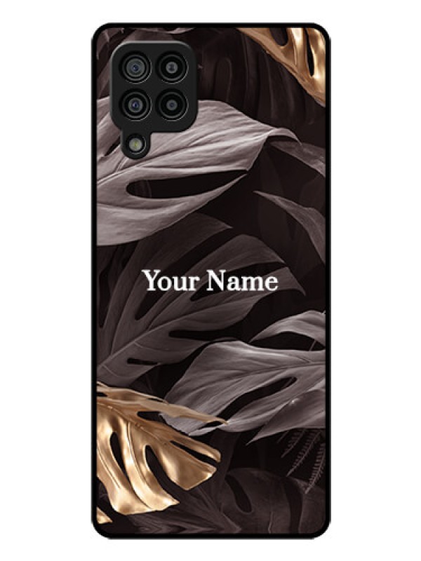 Custom Galaxy M32 4G Prime Edition Personalised Glass Phone Case - Wild Leaves digital paint Design