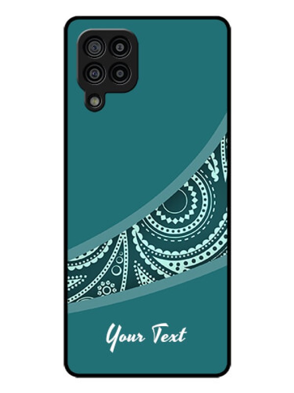 Custom Galaxy M32 4G Prime Edition Photo Printing on Glass Case - semi visible floral Design