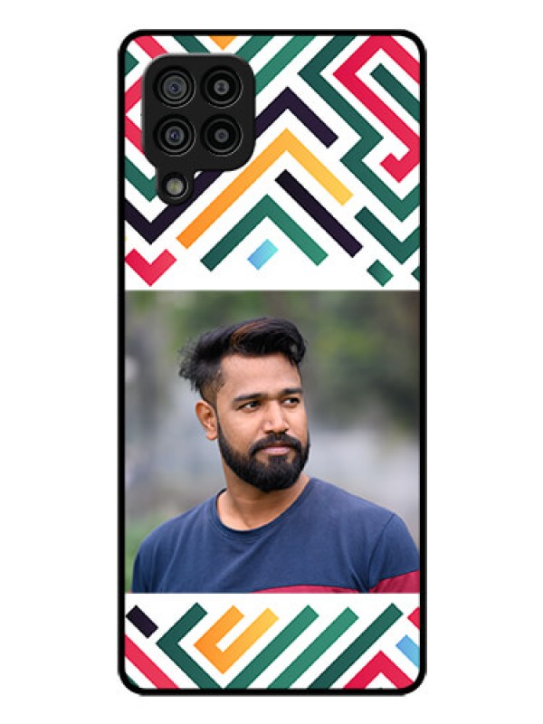 Custom Galaxy M32 4G Prime Edition Personalized Glass Phone Case - Colorful Maze Pattern Design