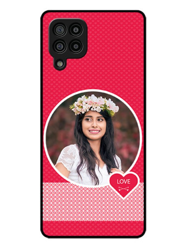 Custom Galaxy M32 4G Personalised Glass Phone Case  - Pink Pattern Design