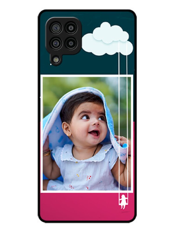 Custom Galaxy M32 4G Custom Glass Phone Case  - Cute Girl with Cloud Design