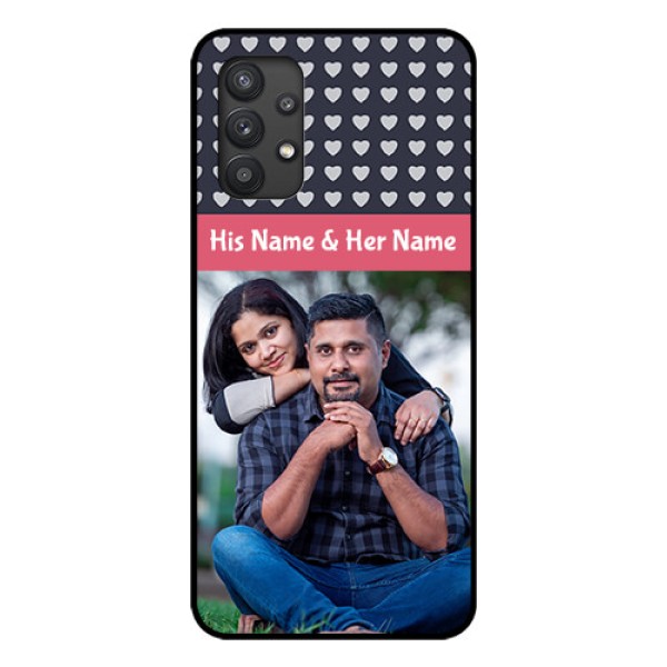 Galaxy M32 5G Custom Glass Mobile Case - Love Symbols Design