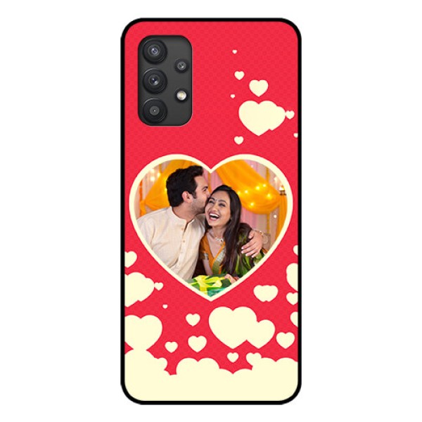 Galaxy M32 5G Custom Glass Mobile Case - Love Symbols Phone Cover Design