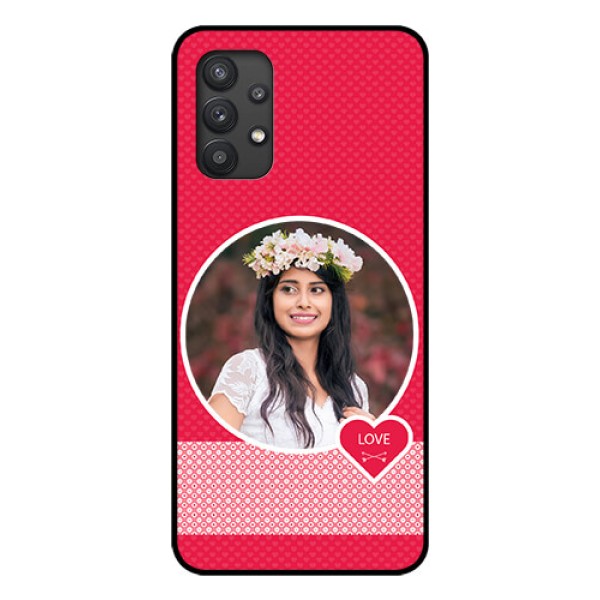Galaxy M32 5G Personalised Glass Phone Case - Pink Pattern Design
