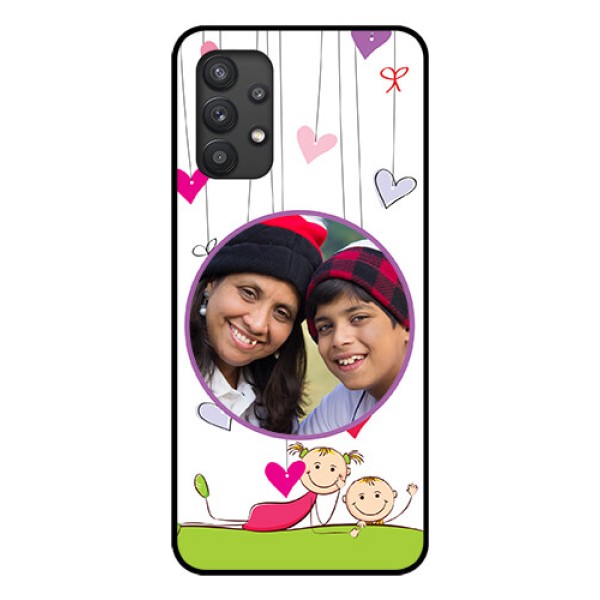 Galaxy M32 5G Photo Printing on Glass Case - Cute Kids Phone Case Design