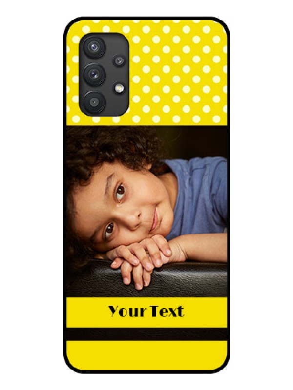 Custom Galaxy M32 5G Custom Glass Phone Case - Bright Yellow Case Design