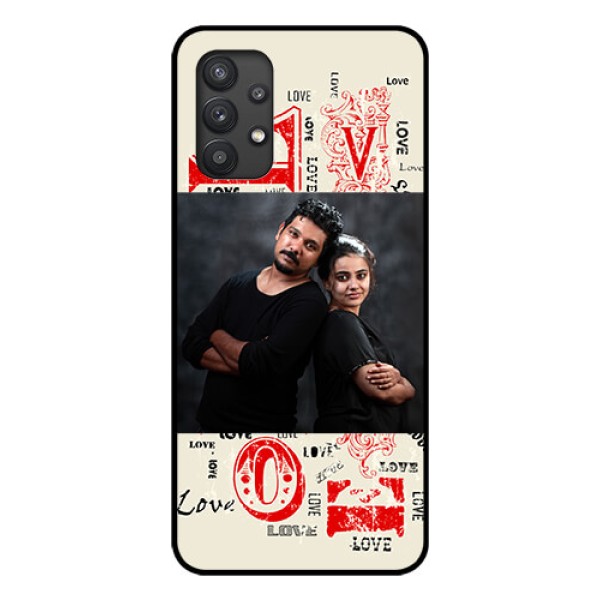 Galaxy M32 5G Photo Printing on Glass Case - Trendy Love Design Case Galaxy M32 5G Photo Printing on Glass Case - Trendy Love Design Case