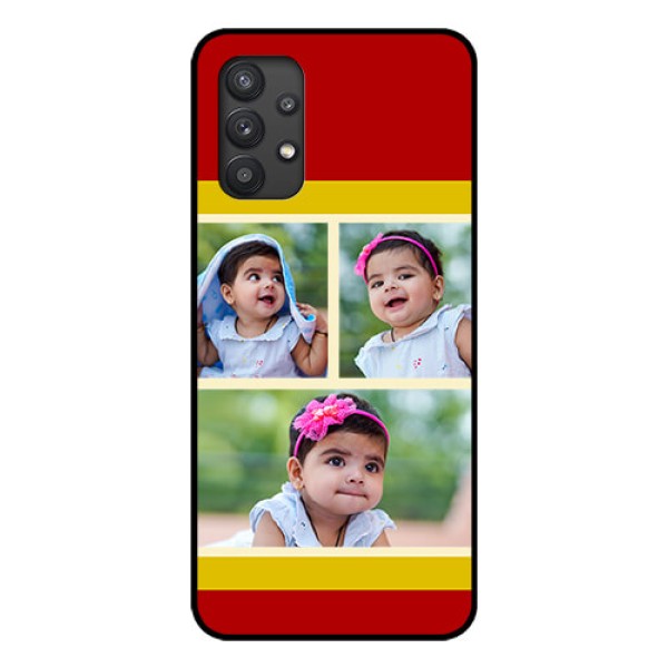 Galaxy M32 5G Custom Glass Mobile Case - Multiple Pic Upload Design