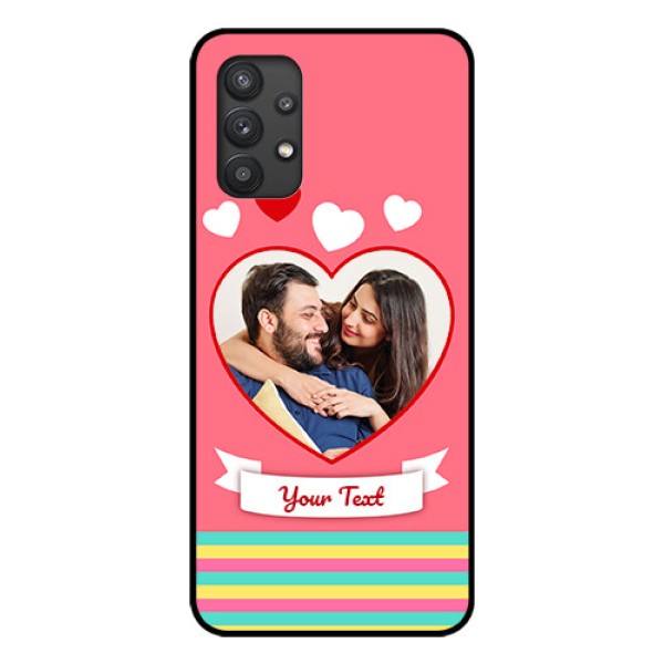 Galaxy M32 5G Photo Printing on Glass Case - Love Doodle Design