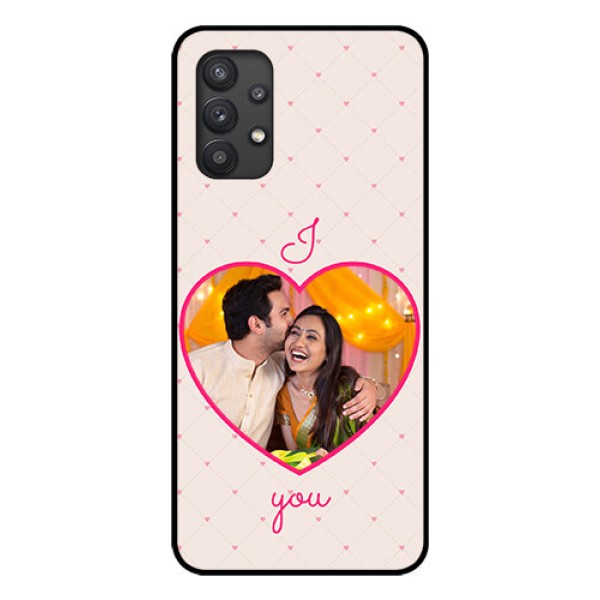 Galaxy M32 5G Custom Glass Mobile Case - Heart Shape Design
