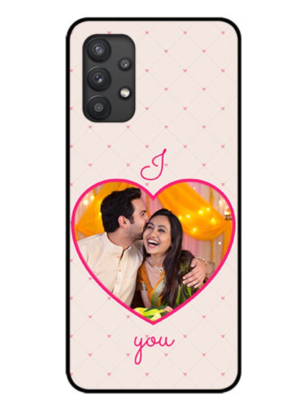 Custom Galaxy M32 5G Custom Glass Mobile Case - Heart Shape Design
