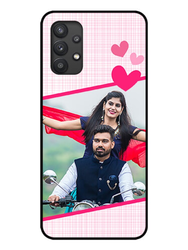 Custom Galaxy M32 5G Custom Glass Phone Case - Love Shape Heart Design