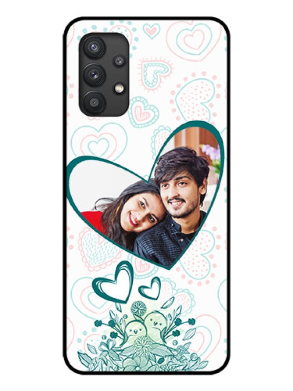 Custom Galaxy M32 5G Photo Printing on Glass Case - Premium Couple Design