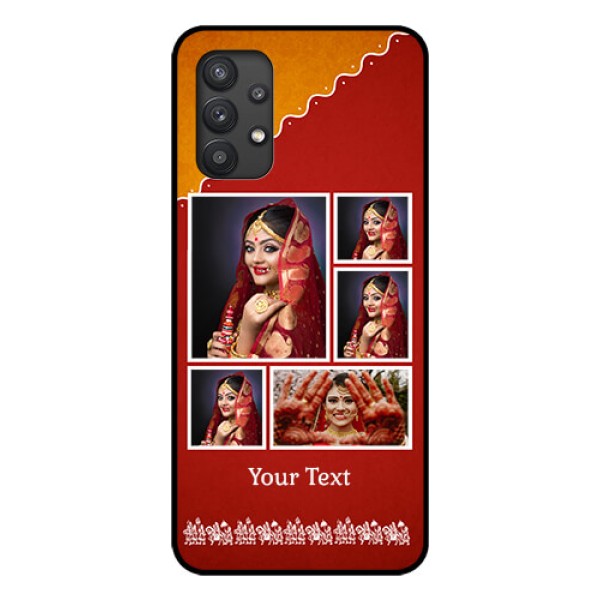 Galaxy M32 5G Personalized Glass Phone Case - Wedding Pic Upload Design Galaxy M32 5G Personalized Glass Phone Case - Wedding Pic Upload Design