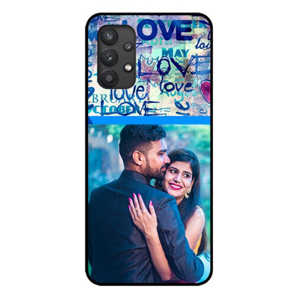 Galaxy M32 5G Custom Glass Mobile Case - Colorful Love Design