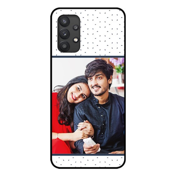 Galaxy M32 5G Personalized Glass Phone Case - Premium Dot Design
